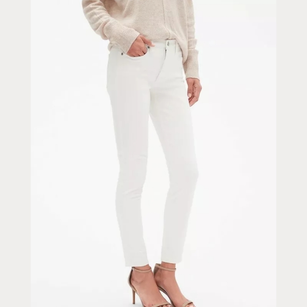 Banana Republic Sculpt White Jeans
